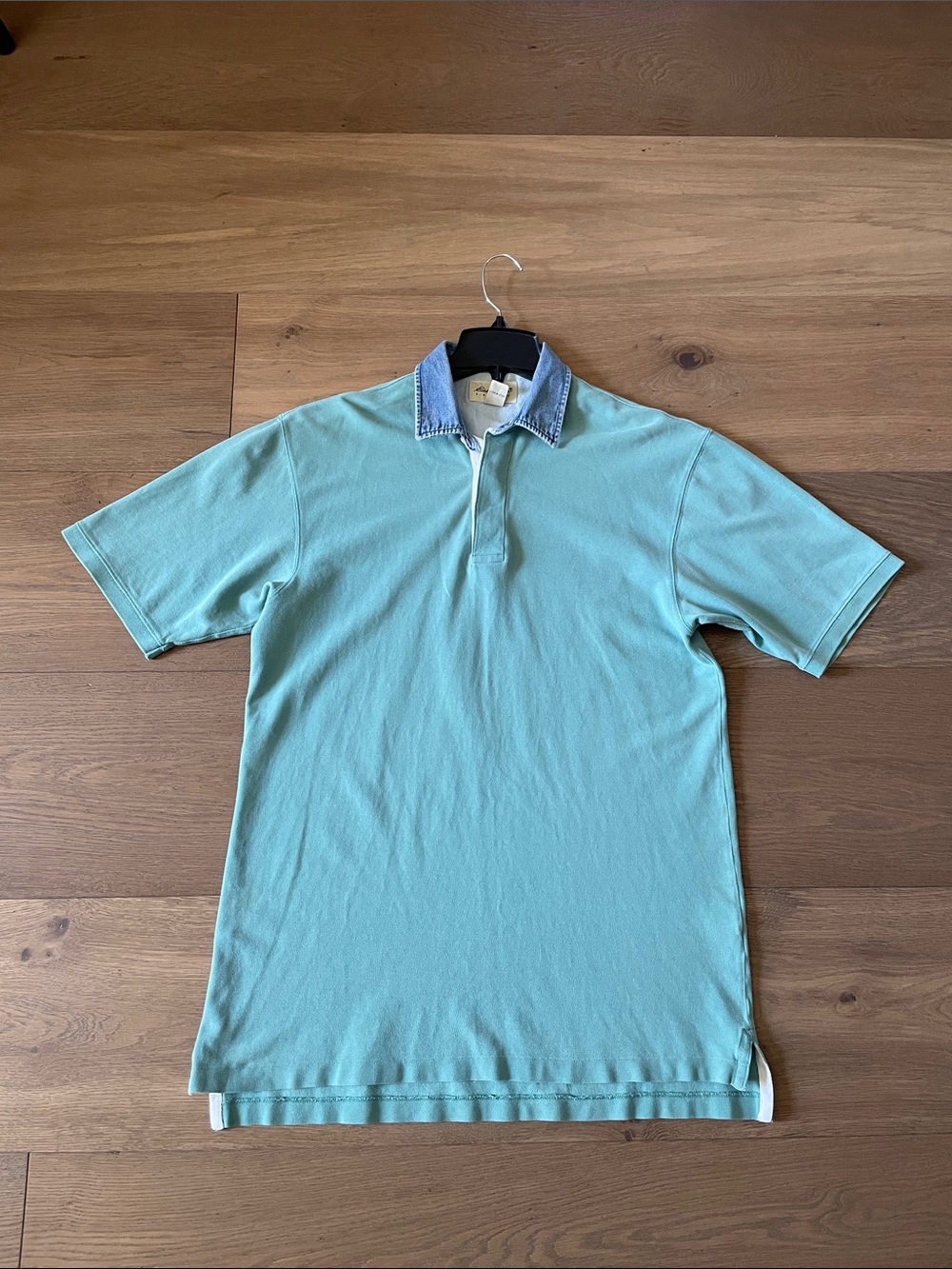 Vintage EDDIE BAUER Polo with Denim Collar Men's Size Medium